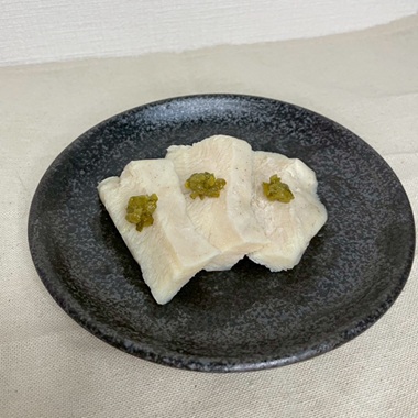 木頭柚子青ゆず胡椒蒸し鶏