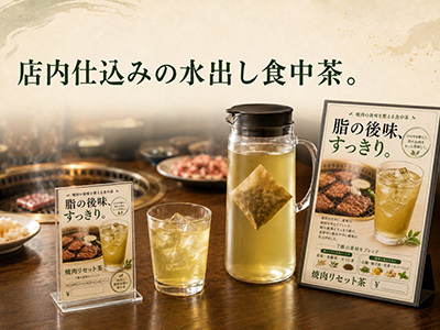店内仕込みの食中茶として、店舗のこだわりを見せられる